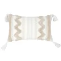 Boho Tufted Lumbar Pillow Cover with Tassels Cream Geometric Decorative Throw Pillow - 30*50cm (Without Core) / PE22117H-2