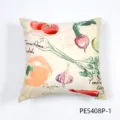 Funda de cojín con estampado de verduras nórdicas, diseño botánico de acuarela para sofá. - 45*45cm (Sin núcleo) / PE5408P-1