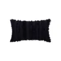 Black fringe throw pillow cover, textured boho cushion cover for sofa living room decor - 30x50 (Cover Only) / Black