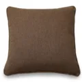 Brown linen throw pillow cover solid color square cushion case for sofa bedroom decor - Beboke Coffee
