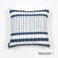 Funda de cojín cuadrada geométrica con estampado tie dye azul y blanco para sofá hogar - PE6306P-1