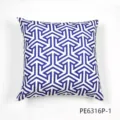 Funda de cojín geométrica azul y blanca, funda de almohada moderna para sofá. - PE6316P-1