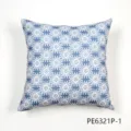 Funda de cojín cuadrada con estampado geométrico azul y blanco, estilo nórdico para sofá. - PE6321P-1