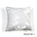 Funda de cojin cuadrada con estampado botanico gris, moderna funda de almohada para sofa. - PE22019P-1