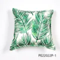 Fundas de cojín con estampado de hojas de palma verdes, funda de almohada decorativa sofá. - PE22022P-1