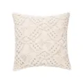 Beige macrame throw pillow cover with geometric pattern for living room sofa bedroom decor - 45*45cm (Without Core) / PE23196H-1