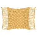 Handcrafted yellow macrame throw pillow cover with fringe geometric decorative cushion case for sofa - PE23199H-3