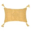 Yellow Macrame Woven Tassel Pillow Cover Geometric Cushion Case for Sofa Home Decor - PE23201H-1