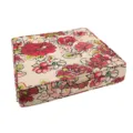 Floral foam seat cushion with portable handle for outdoor picnic, home, and dining chair use. - Beige Floral