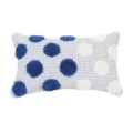 Nordic Blue White Tufted Throw Pillow Cover Textured Dot Decorative Cushion Case Decor - 30*50cm / Blue & White