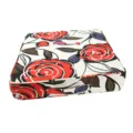 Portable foam seat cushion with floral pattern, convenient handle for outdoor picnic and home use. - Red Rose