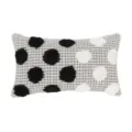 Nordic tufted throw pillow cover, black and white textured pom-pom sofa cushion case. - 30*50cm / Black and White