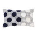 Nordic tufted cushion cover decorative pillowcase with 3d dots for modern sofa living room - 30*50cm / Dark Blue & Beige