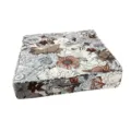 Portable sponge chair pad with floral print and handle for home dining or outdoor picnic use. - Retro Floral
