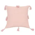 Hübsche rosa Kissenhülle mit Quasten moderner dekorativer Kissenbezug für Sofa und Bett - 45x45cm (Ohne Kern) / Rosa