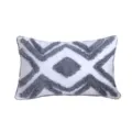 Funda de cojín copetuda geométrica, estilo nórdico funda de cojín rombo gris blanco para sofá. - 30x50cm / PE20319E-2 (Gris y Blanco Líneas)