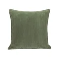 Vintage green corduroy throw pillow cover square striped cushion case for sofa bedroom bed. - 40*40cm (110g) / Army Green