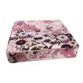 Pink floral square cushion with portable handle for home dining or outdoor picnic use. - Pink Floral