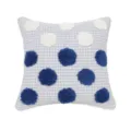 Nordic Blue White Tufted Cushion Cover Plush Dot Pillowcase for Living Room Sofa Decor - 45x45cm / Blue & White