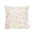 Solid color 3D flower throw pillow cover elegant cream decorative cushion for sofa home decor - 45*45cm (Without Core) / Off White