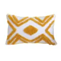 Funda de cojín copetuda geométrica estilo nórdico rombo funda de almohada para sofá - 30x50cm / PE20317E-1 (Amarillo Onda Borde)