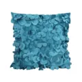 Solid color velvet 3D floral decorative pillow cover for living room sofa bedroom cushion. - 45*45cm (Without Core) / Blue