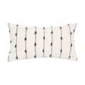 Nordic minimalist lumbar pillow cover featuring black vertical stripes and tufted design. - Black (PE22119H-7)