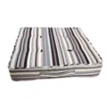 Portable striped foam chair cushion with handle for home and outdoor picnic use. - Black, White & Gray Stripes