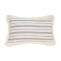Nordic minimalist striped cushion cover with tassels, gray and white rectangular throw pillow case. - 30*50cm (Without Core) / Gray Striped