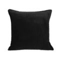 Black corduroy throw pillow cover, solid striped square cushion case for sofa bed. - 45*45cm (145g) / Black