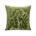 Green velvet jacquard cushion cover, tropical leaf square pillowcase for sofa bedroom decor. - 45x45cm / B240909-2 (150g)