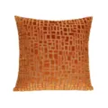 Orange velvet geometric throw pillow cover soft square cushion for home sofa living room - 45x45cm / B240912-1 (135g)