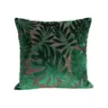 Green velvet jacquard cushion cover, square tropical plant leaf pillow case for home sofa decor. - 45x45cm / B240909-3 (150g)