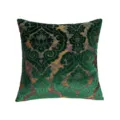 Dark green velvet jacquard throw pillow cover decorative square cushion cover for sofa - 45x45cm / B240910-3 (150g)
