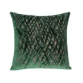 Green velvet throw pillow cover with abstract plant geometric pattern for sofa bed decor. - 45x45cm / B240911-3 (160g)