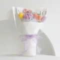 Handgemachte gehäkelte Blumenstrauß gestrickte Rose Tulpe Geschenk für Valentinstag. - Poetisch und Malerisch / Lila