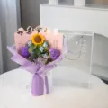 Handmade crochet flower bouquet for Mother's Day sunflower knitted gift with nice gift bag. - Mixed Carnation Style (With PET Box)