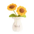 Planta en maceta de girasol de ganchillo hecha a mano, bonita decoración de jarrón tejido. - Amarillo Margarita