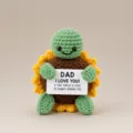 Handgefertigte Häkel-Sonnenblume Schildkröte Plüschtier süße gestrickte Tischdeko Geschenk - Sonnenblumen-Schildkröte