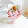 Handcrafted crochet flower bouquet with sunflowers and roses, perfect romantic birthday gift. - Carnation Bouquet