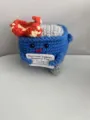 Handmade crochet emotional support dumpster fire plush toy cute funny knitted doll desktop decor - Royal Blue Dumpster Fire