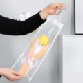 Ramo de flores de ganchillo hecho a mano en bolsa transparente con una bonita cinta rosa. - Tulipán Relleno Amarillo