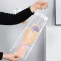 Ramo de flores de ganchillo hecho a mano con bolsa de regalo, hermosas flores artificiales. - Tulipán Púrpura Rellenito