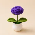 Handgemachte gehäkelte violette Blume Topfpflanze Desktop Dekoration Wolle Rose Ornament - Einzelkopf Rose (Lila)