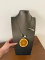 Boho orange slice pendant necklace long sweater chain for women summer vacation style. - Orange Style
