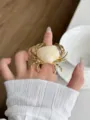 Bohemian ocean style shell crab ring open metal ring stylish minimalist jewelry accessory - White Shell Crab Style (JZ0838) / White