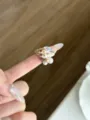 Detailansicht Muschel Perle Ring, Ozean Stil offener Finger Schmuck für Damen Strand Accessoire. - Stil C 3D Meerschnecke (JZ0849C)