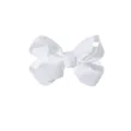 Barrette à cheveux avec nœud en ruban gros-grain blanc pour enfants et bébés - White (9-029)