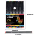 Set de 24 rotuladores de colores punta fina 0,4 mm para dibujo y caligrafía con estuche - Serie de ilustraciones de cebra / Juego de 24 piezas (0.4mm) / Multicolor