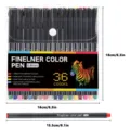 Juego de 36 rotuladores fineliner con punta fina de 0,4 mm para dibujo detallado - Serie de ilustraciones de cebra / Juego de 36 piezas (0.4mm) / Multicolor